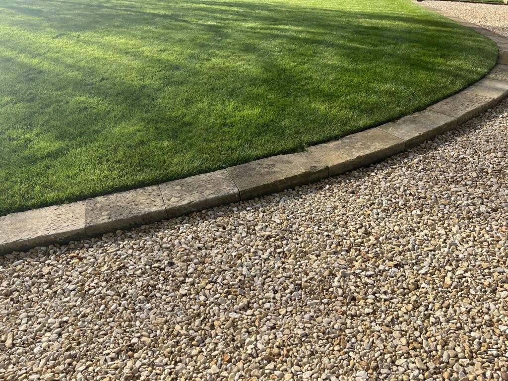 Stone landscaping with reclaimed kerbs Stone landscaping with reclaimed kerbs